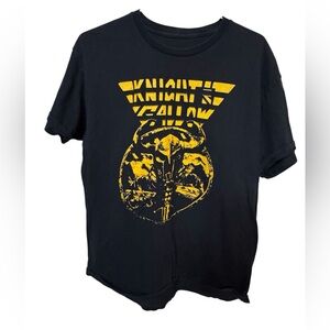 Knight & Gallow Heavy Metal Sacramento CA Retro Black & Yellow Men’s L T-Shirt